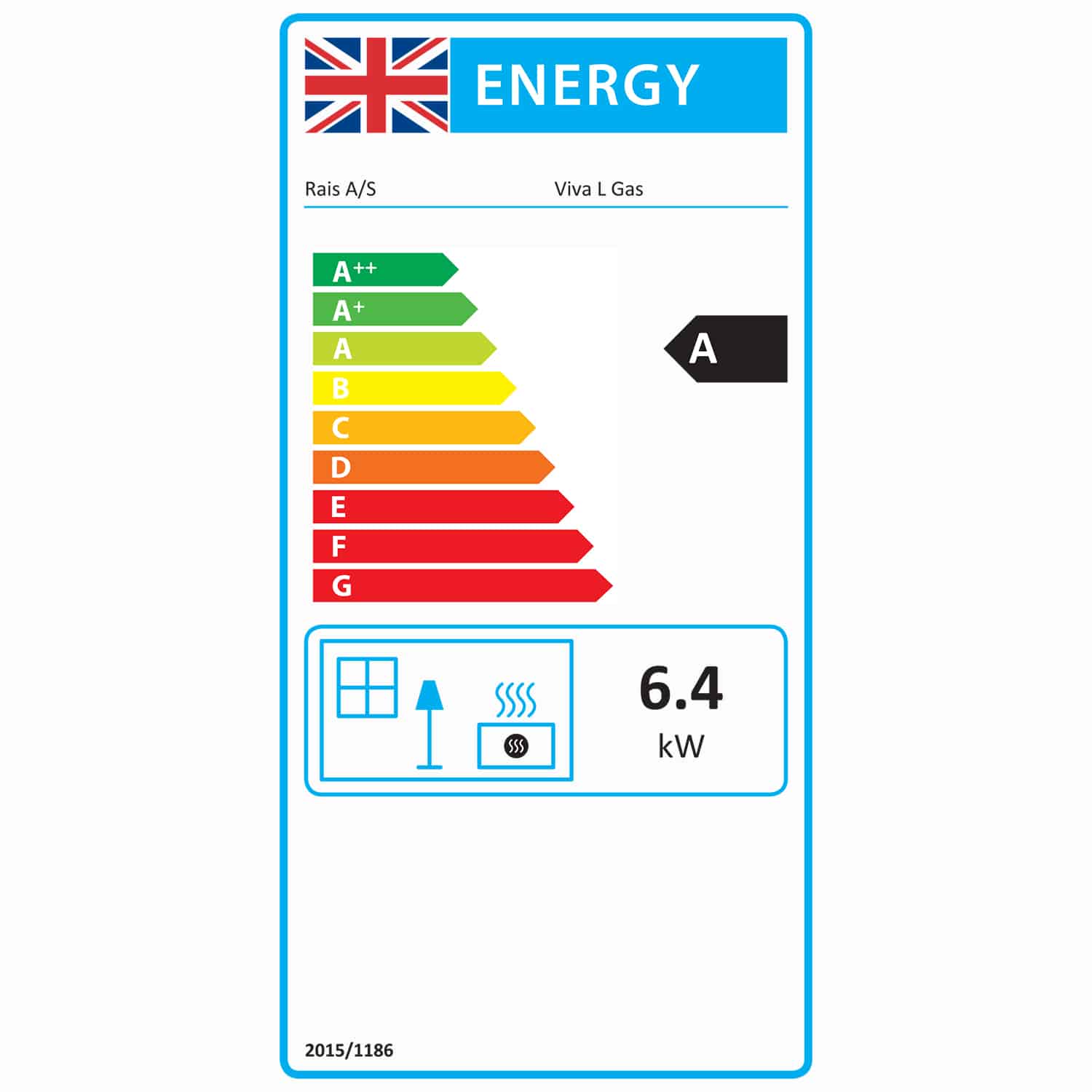 RAIS Viva 100 L Gas Stove 6.4kW available at Robey's Derbyshire
