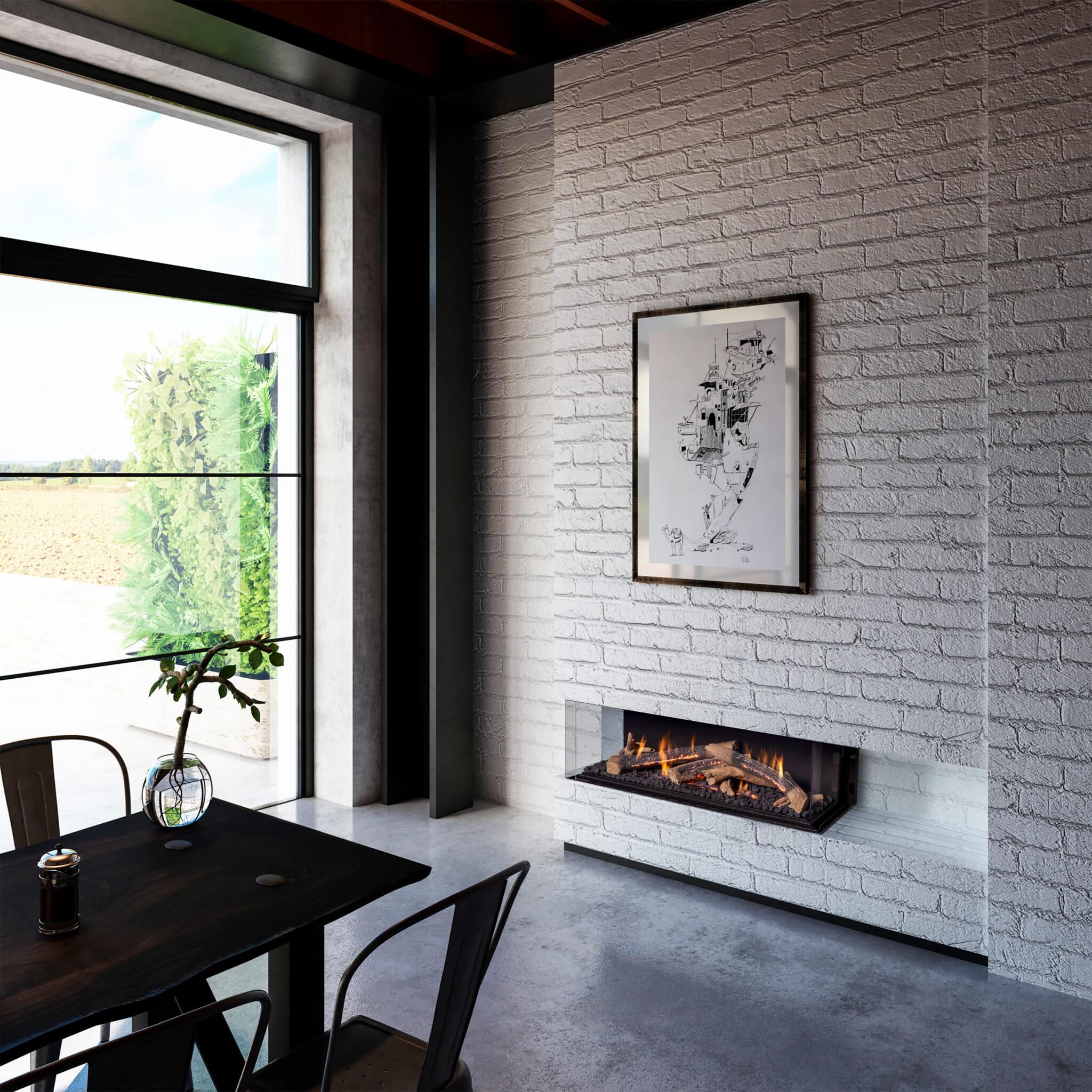 Luxury Ortal Three Sided Fireplace Collection, available at Robey's