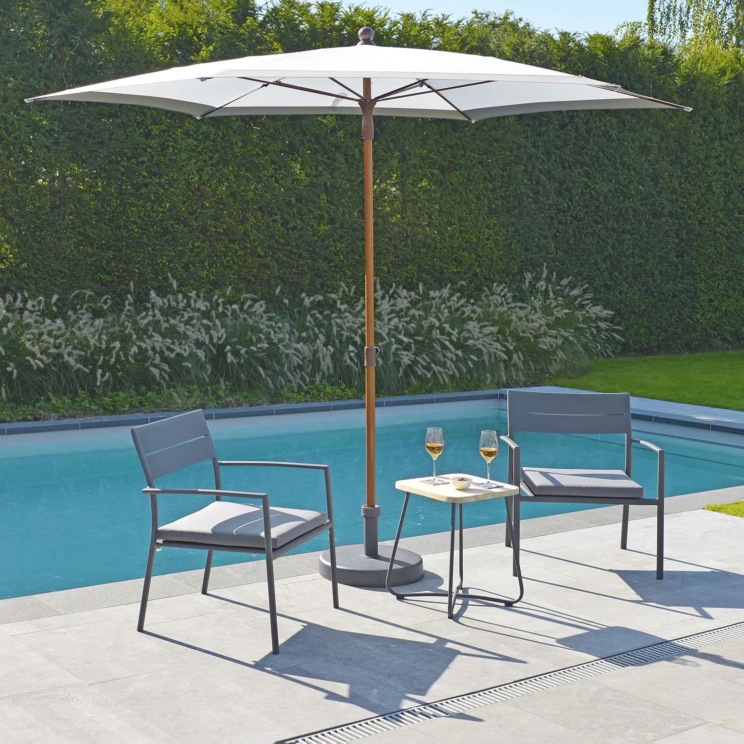 Liz Teak and Aluminium Side Table Outdoor Furniture Collection, available at Robey's Derbyshire