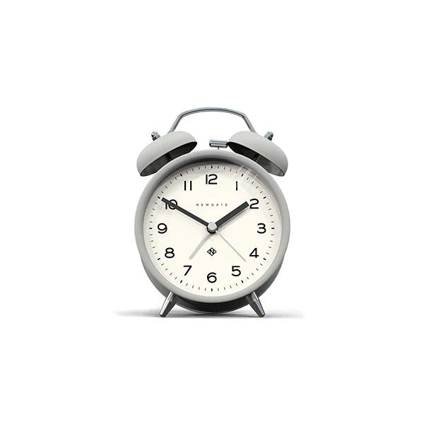 Newgate Modern Charlie Bell Echo Grey Alarm Clock available at Robey’s Derbyshire