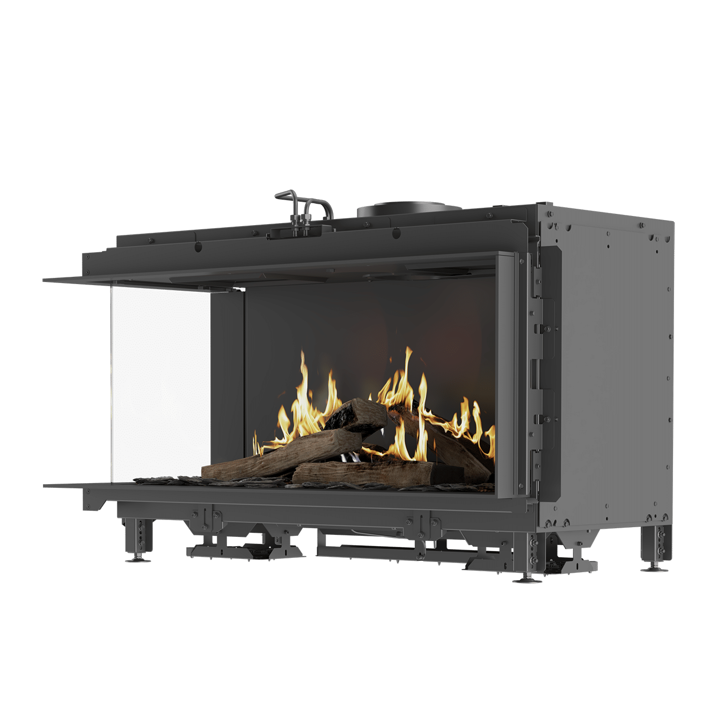 Visio 100 LC fritlagt Visio Corner Built In Gas Fire