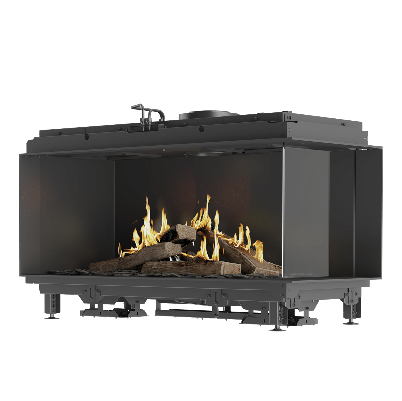 Visio 100 RC fritlagt Visio Corner Built In Gas Fire