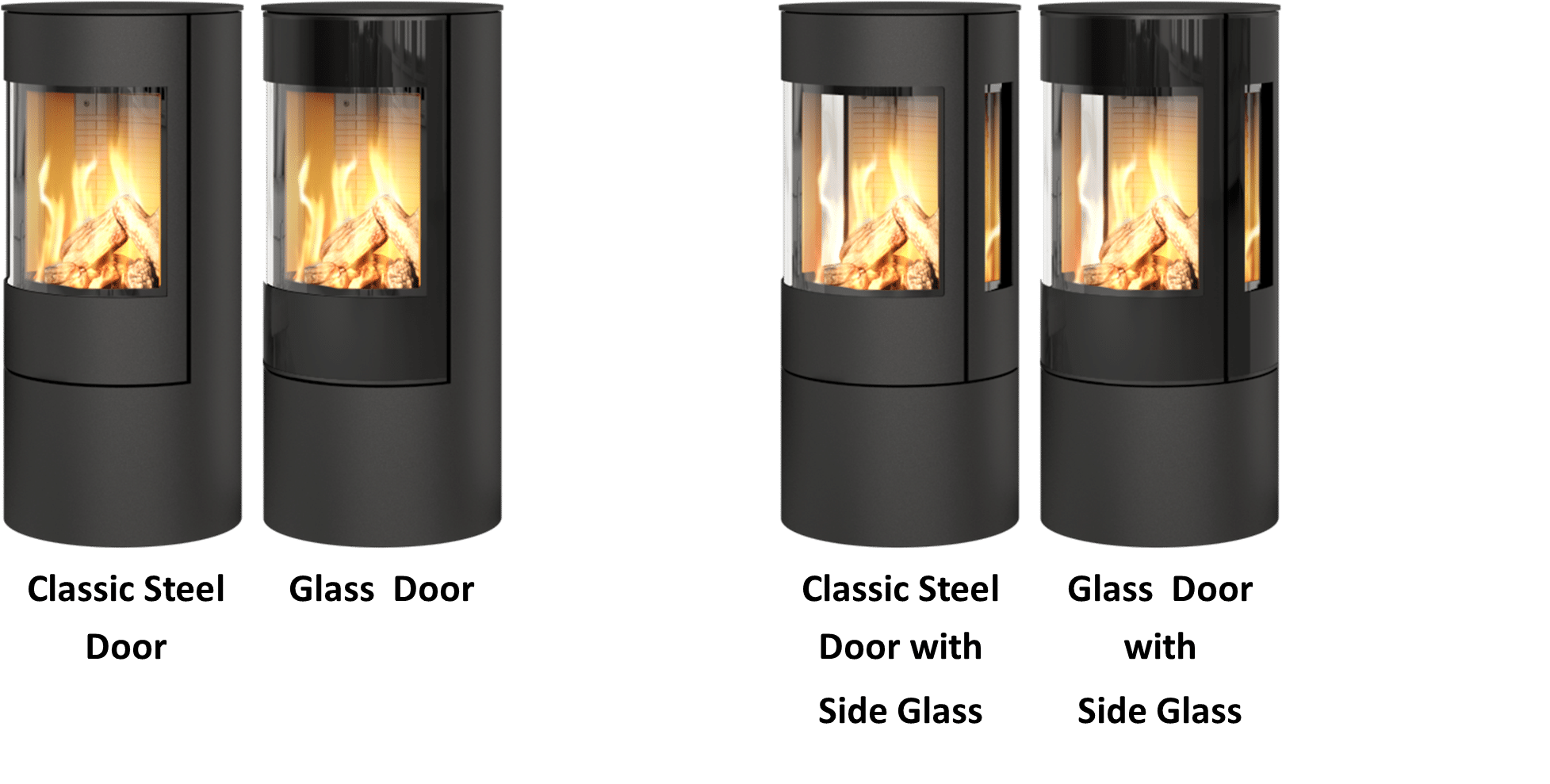 Viva L Gas Door Options Viva L 100 Gas Stove 8.2kW in Black with Full Glass Door, EX-DISPLAY