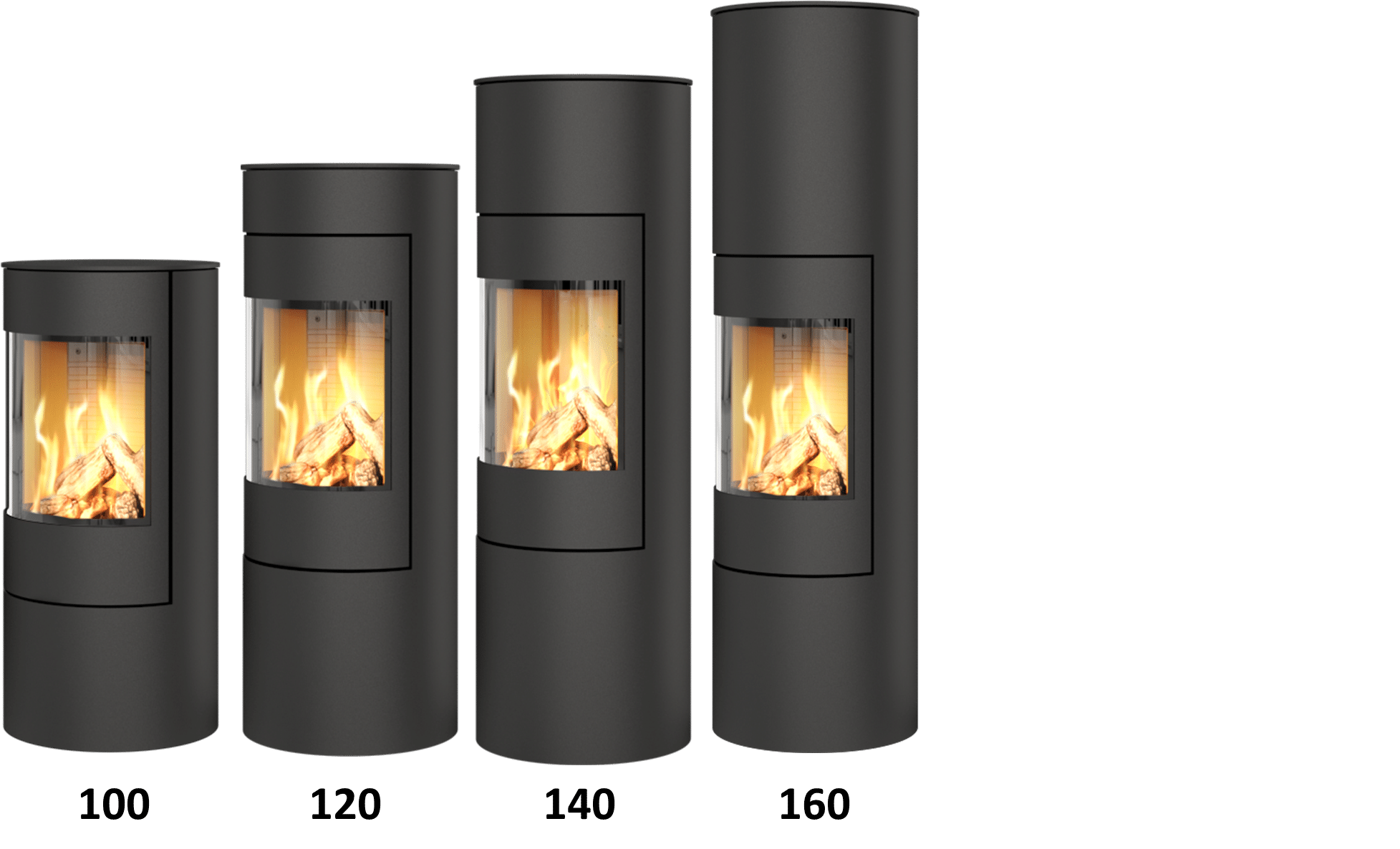 Viva L Gas Heights 2 Viva L 100 Gas Stove 8.2kW in Black with Full Glass Door, EX-DISPLAY