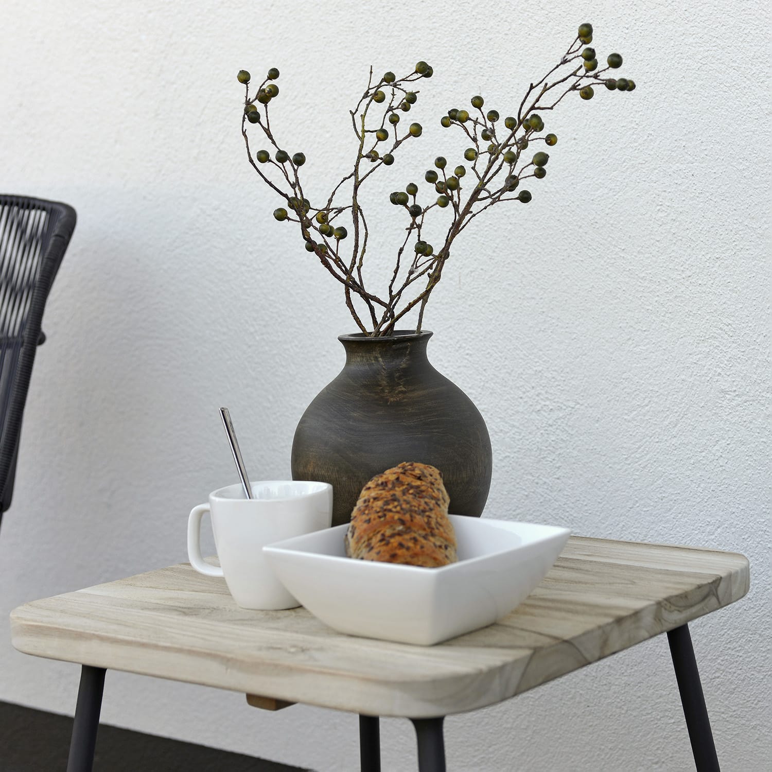 Liz Teak and Aluminium Side Table Outdoor Furniture Collection, available at Robey's Derbyshire