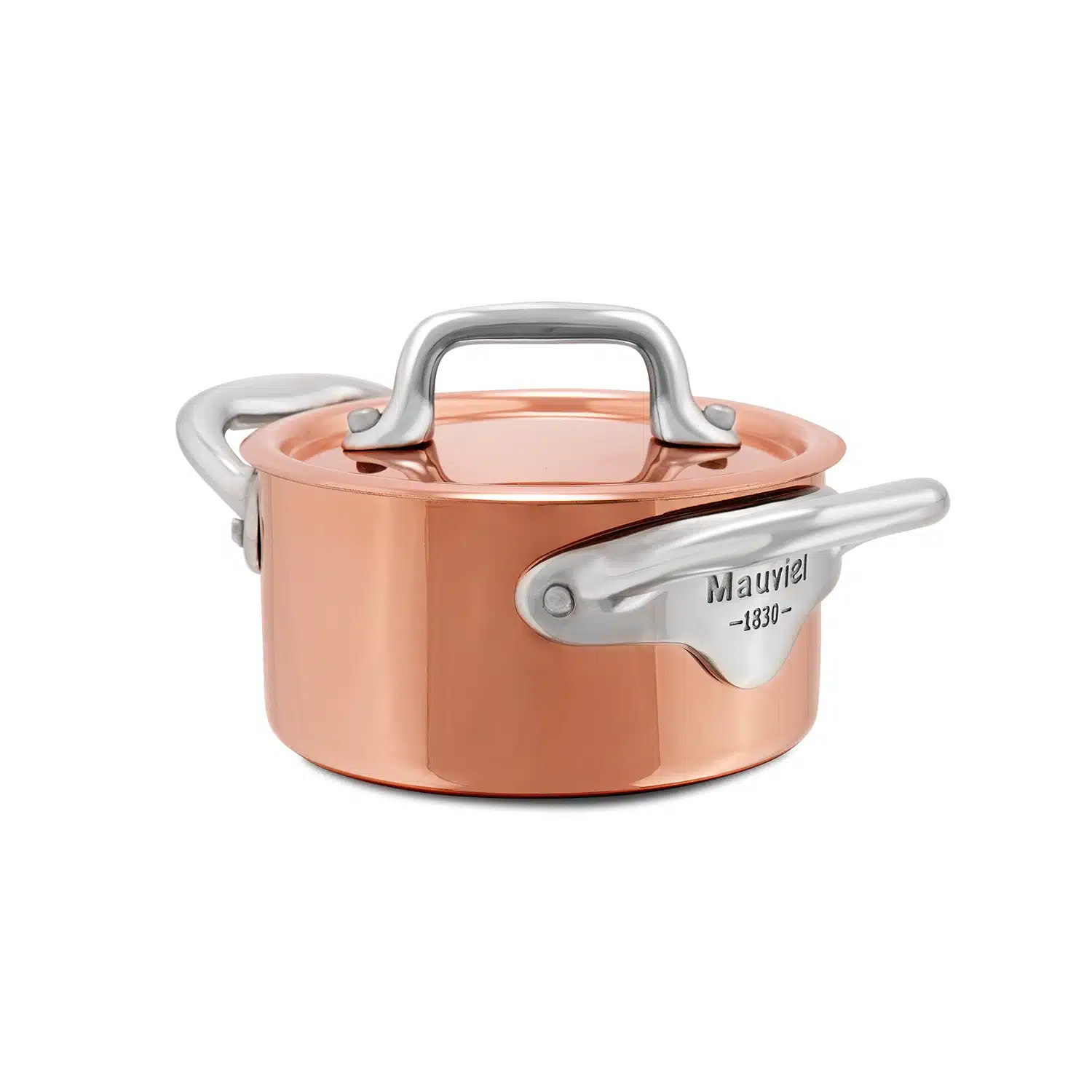 M'MINIS 9cm Casserole in stainless copper with cast stainless steel frame and lid 613009