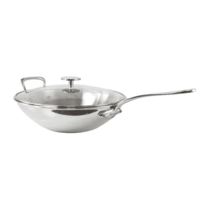 Premium Mauviel M'Cook 32cm Wok with Glass Lid available at Robey's Derbyshire