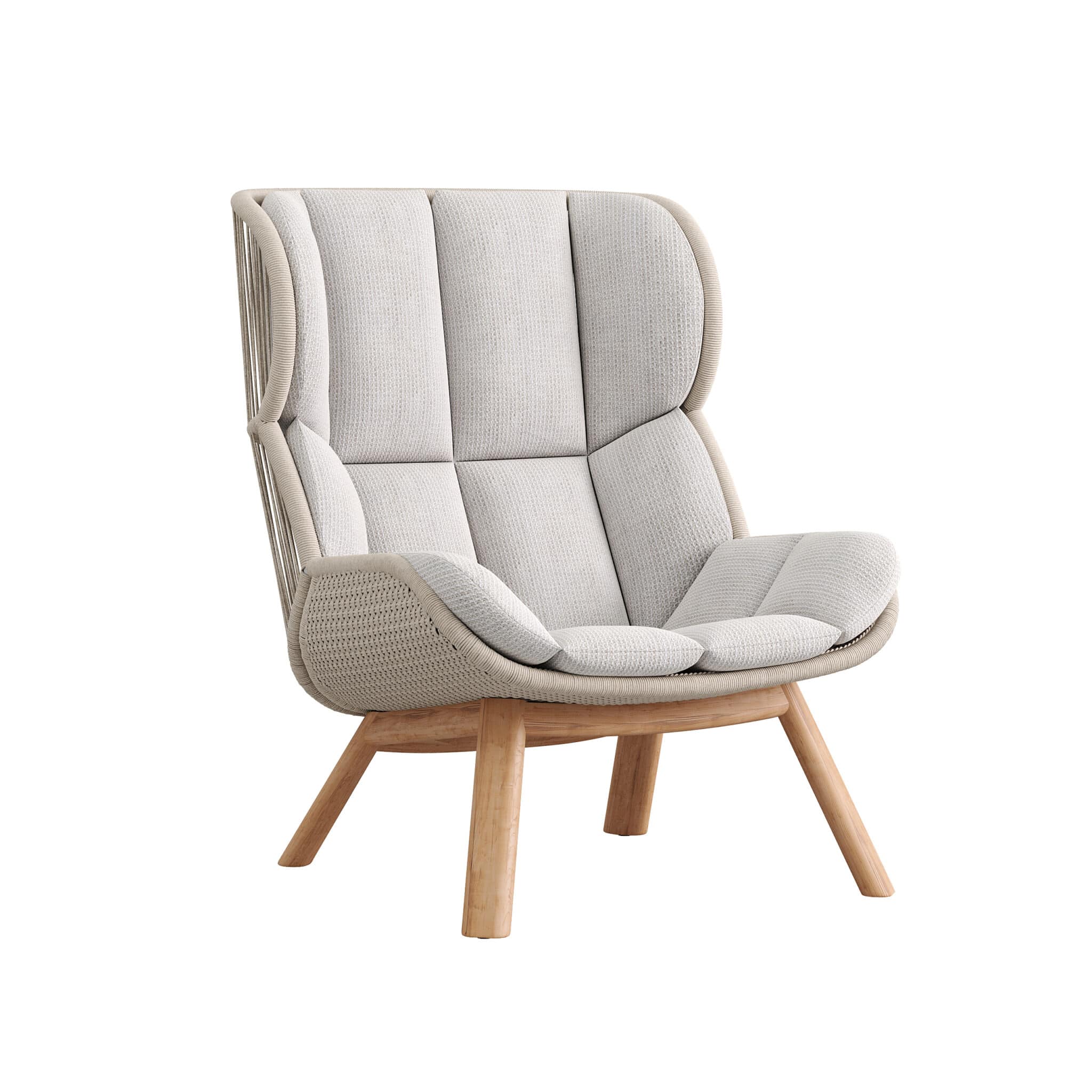 2023 teak rope Barrel lounge chair shell 6560 scaled Barrel Collection