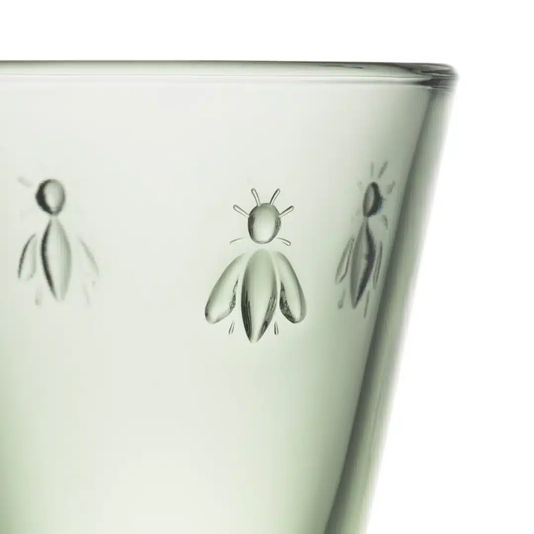 La Rochere Bee Stemmed Glass 24cl - Olive Green - Image 2