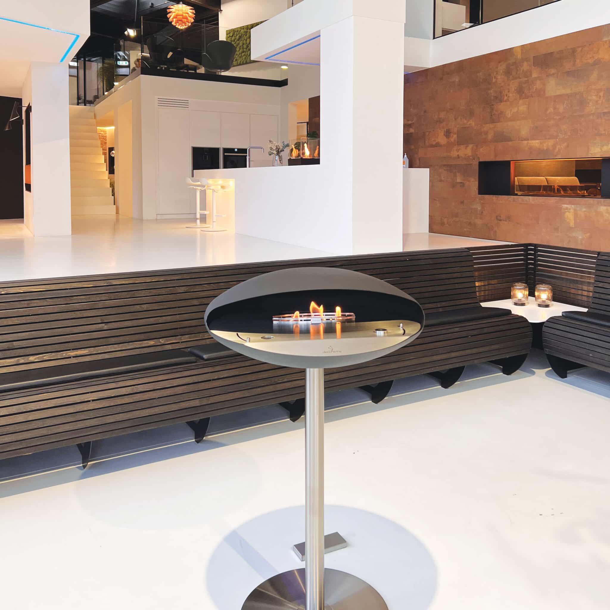 Espo Bio-Ethanol Fire Floor Standing or Ceiling Hanging available at Robeys