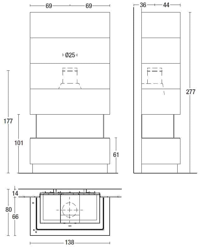KIEL XL Sizes Kiel XL Fireplace Wood Burning
