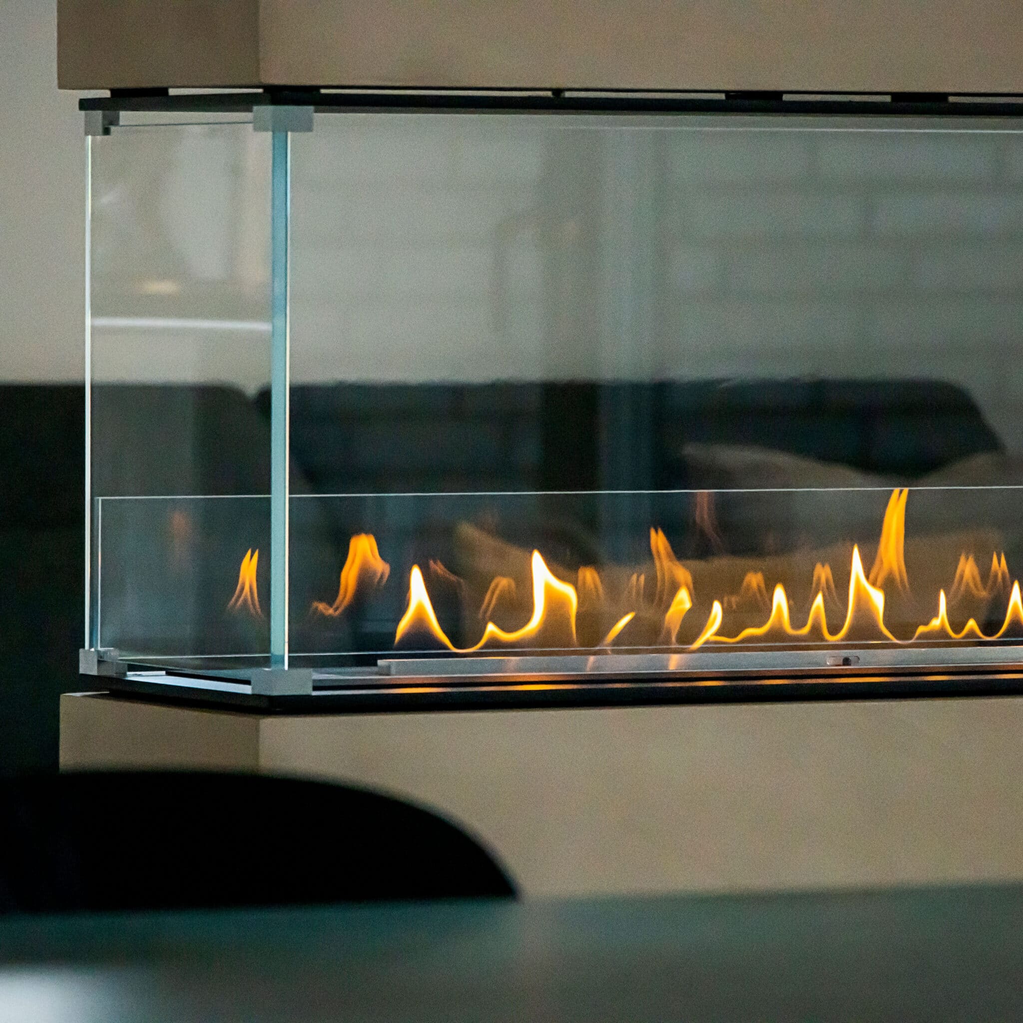 Montreal Bio-Ethanol Fireplace Open to Three Sides ( Room Divider ) available at Robeys
