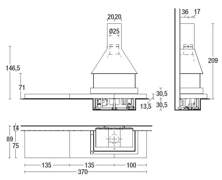 VILNIUS sizes Vilnius Fireplace Wood Burning