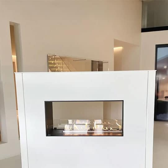 Wood Panel Wall Bio-Ethanol Fireplace - Image 5