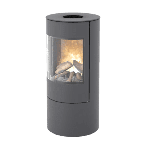 Viva L 100 Gas Stove 1.2kw to 8.2kW in Platinum with Classic Steel Door, EX-DISPLAY