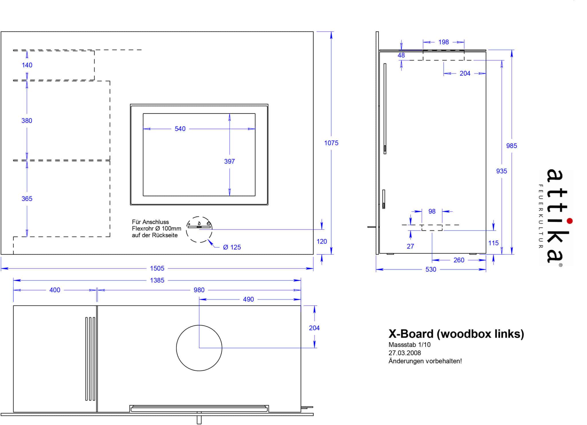 x board datenblatt holz kaminofen attika 20080327 Part6 scaled Rais X-Board with Side Shelving and Rise & Fall Door 7.5kw, EX-DISPLAY