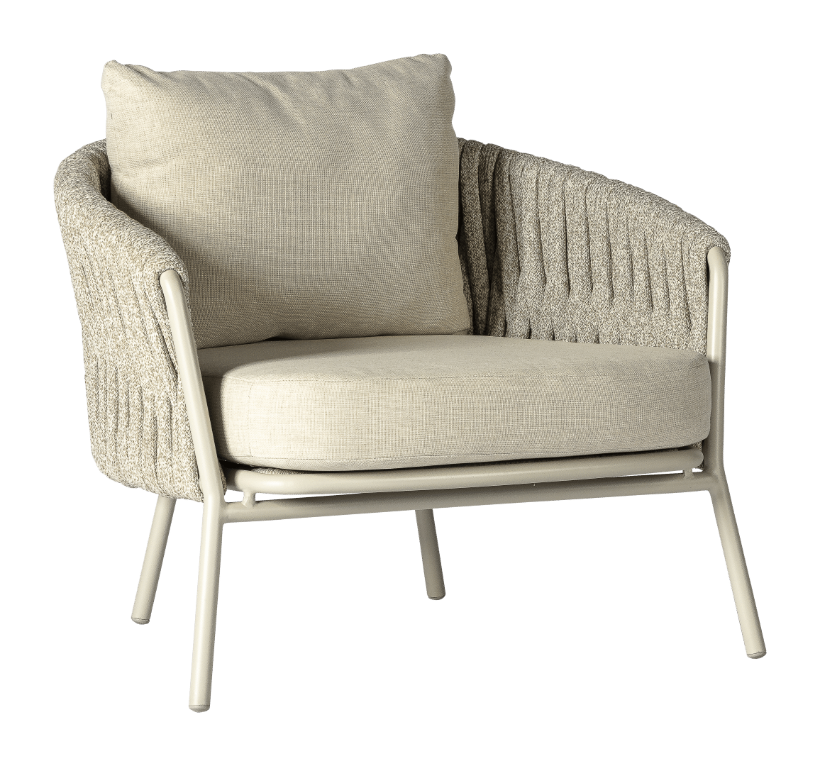 2025 Borek alu rope Genua lounge chair chalk white taupe 6692 Borek - Genua Collection