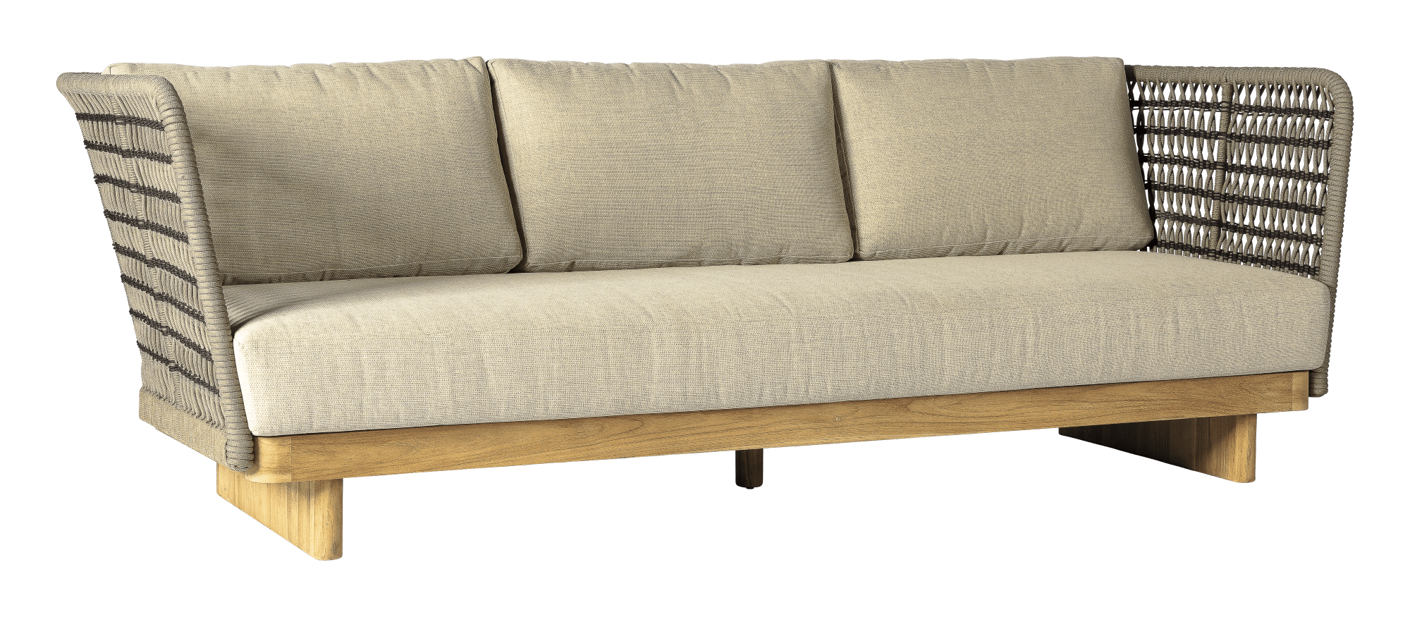 2025 ML alu rope Fiore sofa teak camel espresso M4285 Fiore Collection