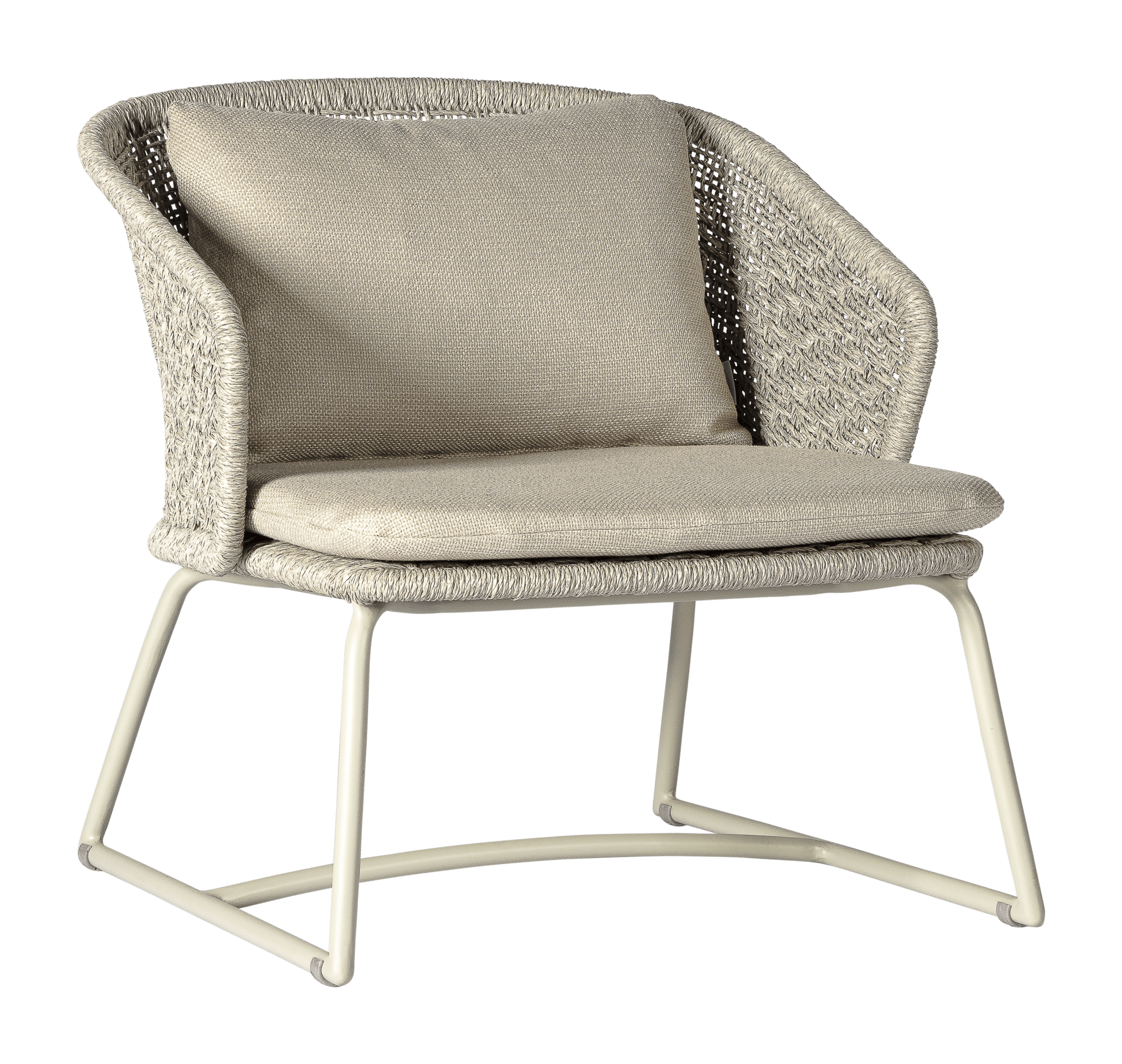 2025 ML alu rope Ravenna lounge chair linen white grey M5048 1 Ravenna Collection