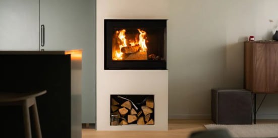 M-Design Wood Corner Fireplace
