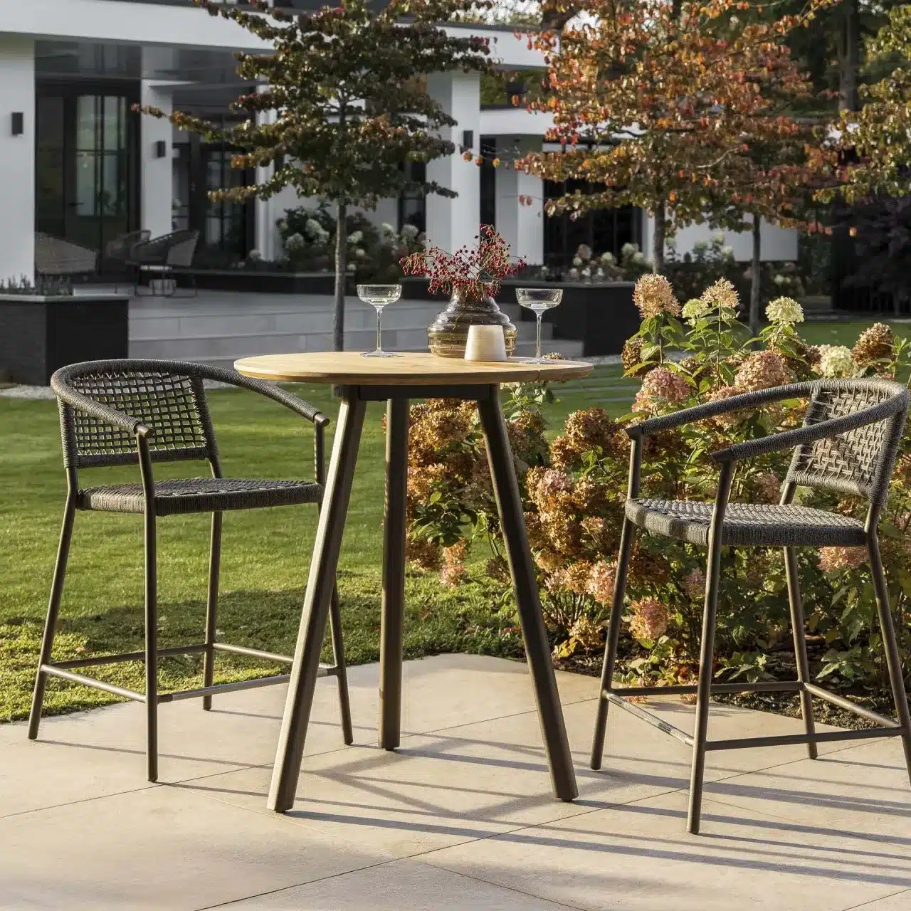 Max & Luuk Olbia outdoor dining table with teak top