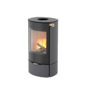Caro 90 Wood Burning Stove with Platinum Paint, Contemporary Glass Door & Side Glass  EX-DISPLAY OFFER