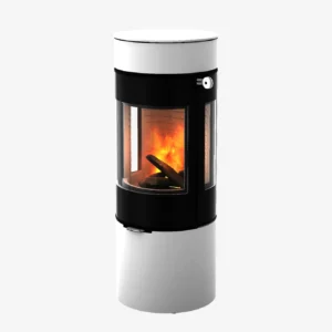 Viva L 120 Wood Burning Stove with White paint, Contemporary Glass Door & Side Glass  EX-DISPLAY OFFER