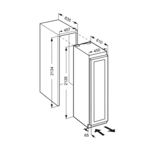 Monolith EWT9175 617 tech drawing LIEBHERR MONOLITH - EWT 9175 617, 45.7cm Fully Intergrated Wine Cabinet UNUSED EX-DISPLAY OFFER