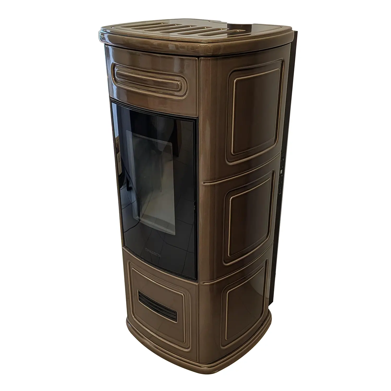 Piazzetta P220 C Pellet Stove 8.5kW with Verde Mirto Cladding and base - USED EX-DISPLAY OFFER